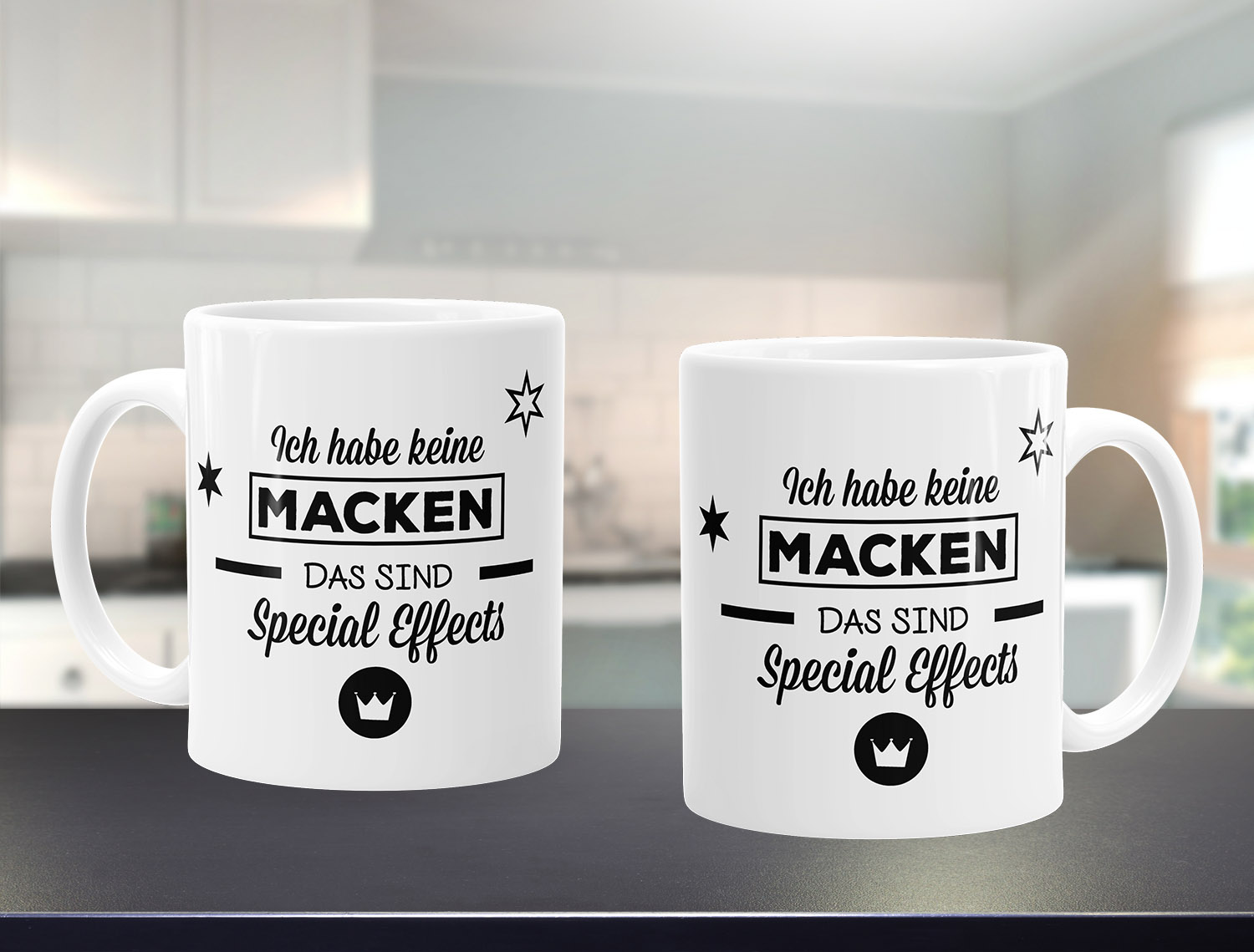 MoonWorks Damen Tank-Top "Ich Habe Keine Macken, Das Sind Special Effects" – Racerback Aus Baumwolle (Slim Fit)