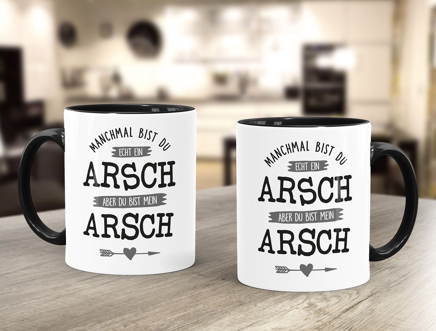 KaffeeTasse Spruch Manchmal bist du echt ein Arsch Geschenk Liebe