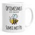 Kaffee-Tasse Spruch Optimismus heisst umgekehrt Sumsi mit Po Bürotasse Motiv Biene MoonWorks®preview