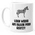 Kaffee-Tasse Spruch schon wieder aufs falsche Pferd gesetzt Bürotasse Motiv Zebra MoonWorks®preview