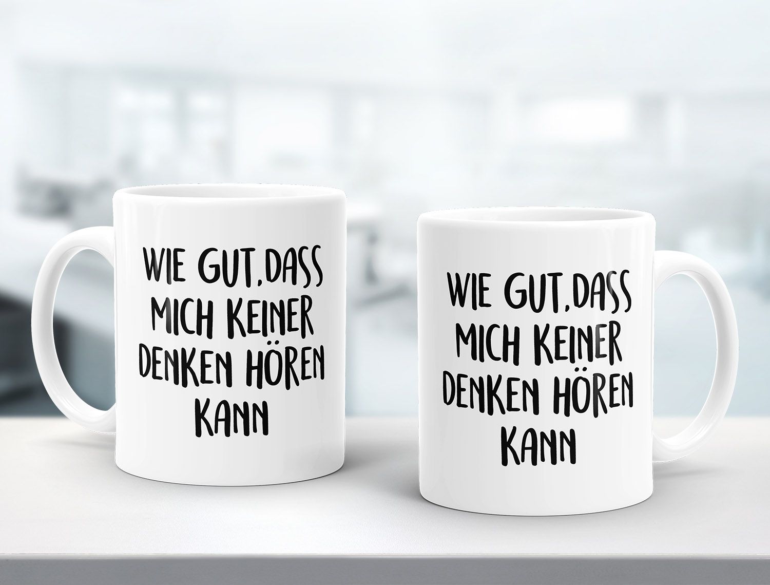 Wie Gut Dass Mich Keiner Denken Hören Kann Kaffee-Tasse Spruch wie gut dass mich keiner denken hören kann