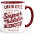 Kaffee-Tasse Superheld Spruch Nicht jeder Superheld trägt einen Umhang mit Namen persönliche Geschenke Danke SpecialMe®preview
