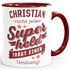 Kaffee-Tasse Superheld Spruch Nicht jeder Superheld trägt einen Umhang mit Namen persönliche Geschenke Danke SpecialMe®preview