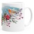 Kaffee-Tasse Vogel Rotkehlchen Blumen Misteln Watercolor Bird Weihnachten Christmas Autiga®preview