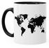 Kaffee-Tasse Weltkarte World Map Teetasse Keramiktasse mit Innenfarbe Autiga®preview