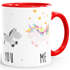 Kaffee-Tasse You and Me Einhorn Unicorn Kaffeetasse Henkel innen farbig MoonWorks®preview