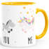 Kaffee-Tasse You and Me Einhorn Unicorn Kaffeetasse Henkel innen farbig MoonWorks®preview