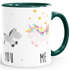 Kaffee-Tasse You and Me Einhorn Unicorn Kaffeetasse Henkel innen farbig MoonWorks®preview