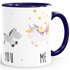 Kaffee-Tasse You and Me Einhorn Unicorn Kaffeetasse Henkel innen farbig MoonWorks®preview