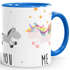 Kaffee-Tasse You and Me Einhorn Unicorn Kaffeetasse Henkel innen farbig MoonWorks®preview