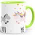 Kaffee-Tasse You and Me Einhorn Unicorn Kaffeetasse Henkel innen farbig MoonWorks®preview