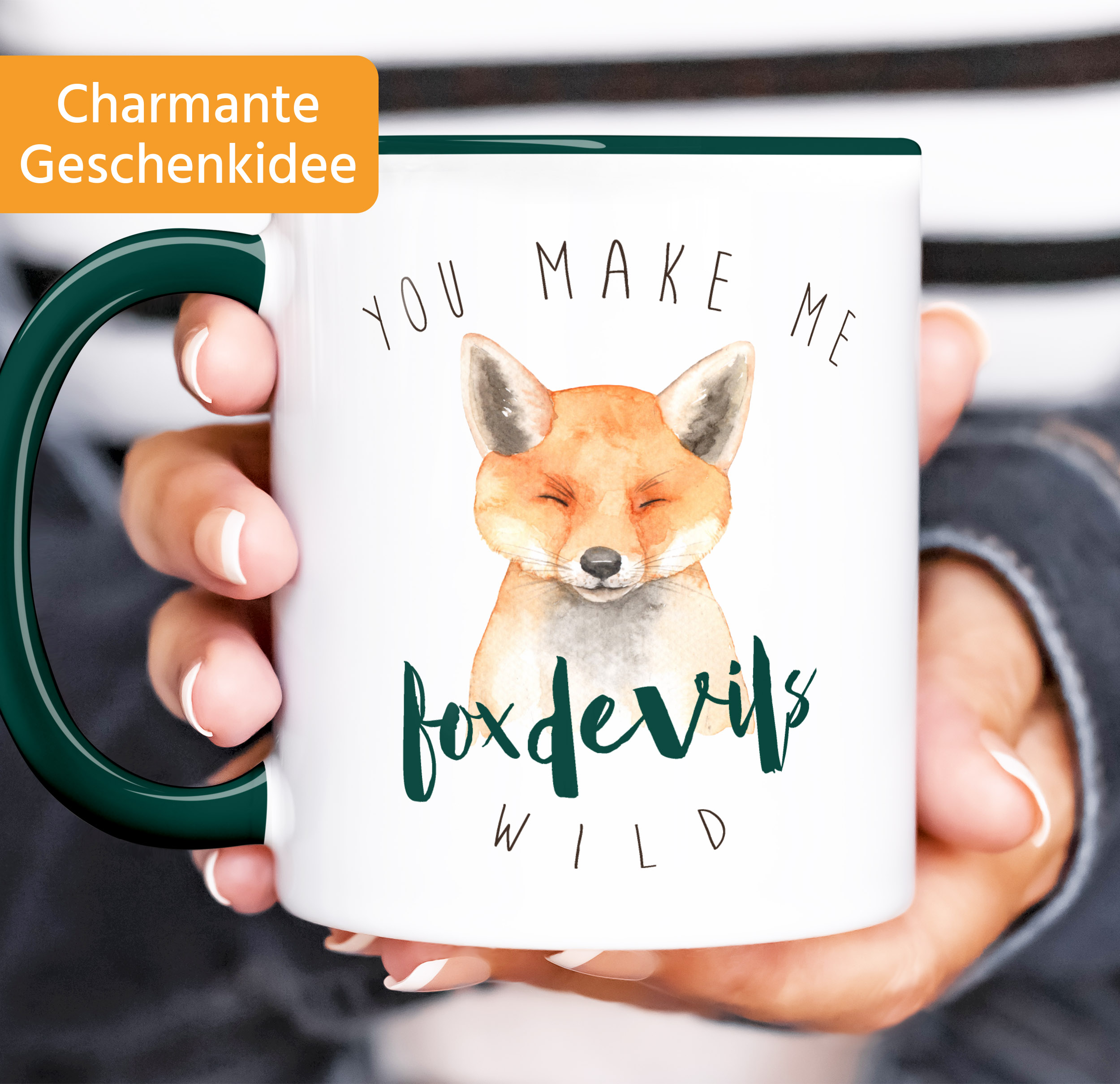 MoonWorks Maglietta Donna 'You Make Me Fox Devils Wild' - Scritta Divertente In Inglese, Slim Fit, Bianco, M - 5