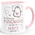 Kaffeetasse Die Schönsten Pinguine werden im {style_variation} geboren Geschenk zum Geburtstag SpecialMe®preview