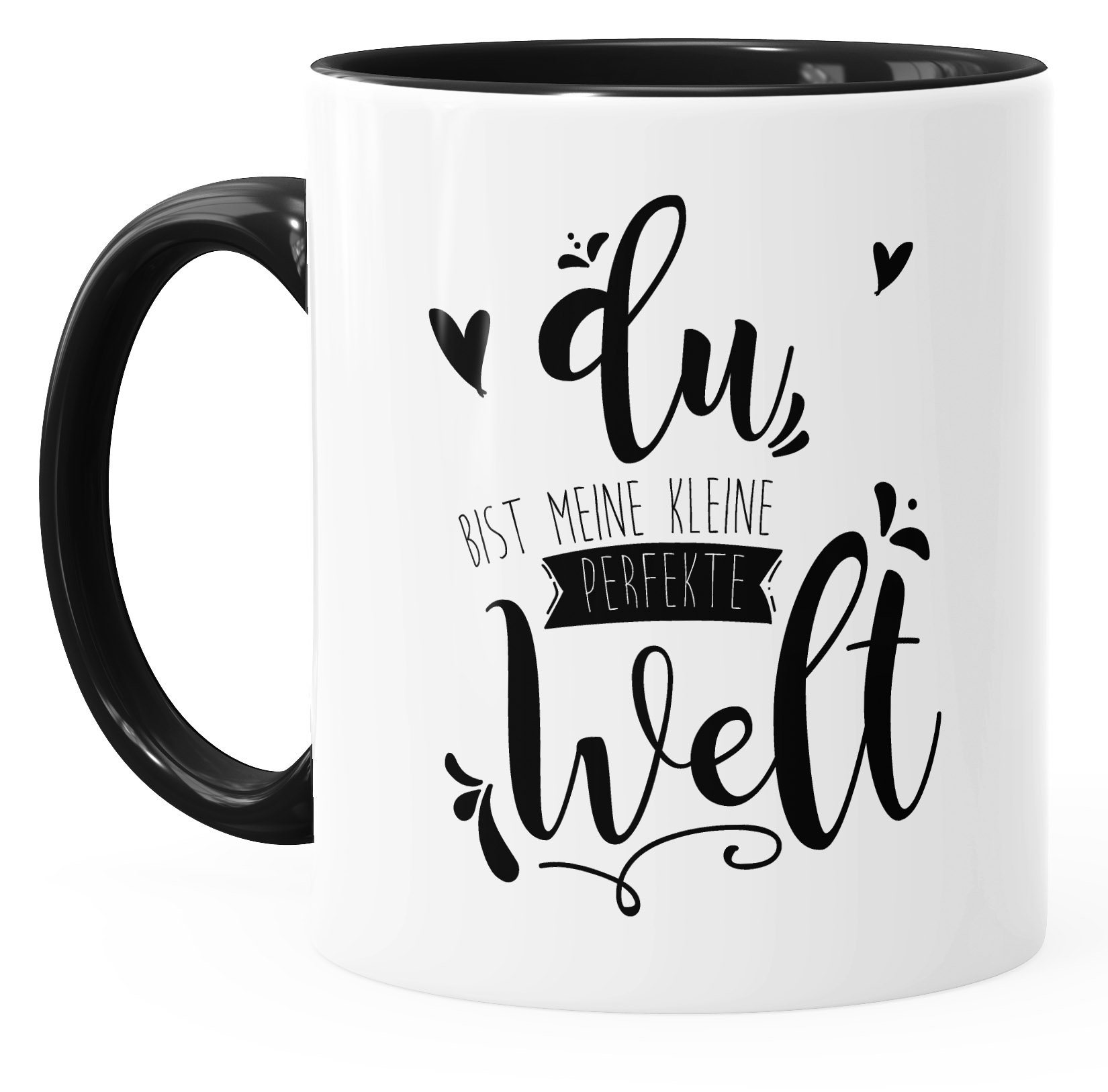 Kaffeetasse Du bist meine kleine perfekte Welt Geschenktasse Liebe