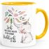 Kaffeetasse Elefant Ich habe heute nichts zu tun außer fröhlich zu sein Spruch-Tasse Geschenk MoonWorks® Innenfarbepreview