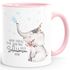 KaffeeTasse Elefant Warum Trübsal blasen wenn man auch seifenblasen kann Spruch Motivation positives Denken fröhlich MoonWorks®preview