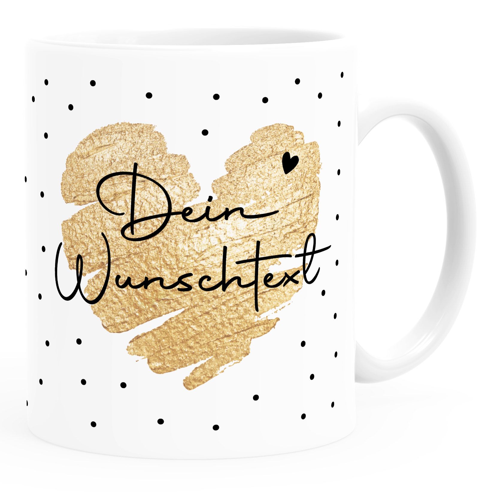 Kaffeetasse Herz Punkte Dein Wunschtext personalisierbar Tasse personalisierte Geschenke SpecialMe®