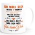 Kaffeetasse Ich will dich heute und morgen ich liebe dich Geschenk Valentinstag Liebe Spruch MoonWorks®preview