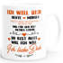 Kaffeetasse Ich will dich heute und morgen ich liebe dich Geschenk Valentinstag Liebe Spruch MoonWorks®preview
