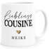 Kaffeetasse Lieblings Cousin Cousine mit Herz personalisierte Tasse Individuelle Namenstasse SpecialMe®preview