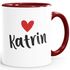 Kaffeetasse mit Namen und Herz personalisierbares Motiv individuelles Geschenk Liebe beste Freundin SpecialMe®preview