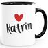 Kaffeetasse mit Namen und Herz personalisierbares Motiv individuelles Geschenk Liebe beste Freundin SpecialMe®preview