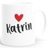 Kaffeetasse mit Namen und Herz personalisierbares Motiv individuelles Geschenk Liebe beste Freundin SpecialMe®preview