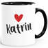 Kaffeetasse mit Namen und Herz personalisierbares Motiv individuelles Geschenk Liebe beste Freundin SpecialMe®preview