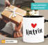 Kaffeetasse mit Namen und Herz personalisierbares Motiv individuelles Geschenk Liebe beste Freundin SpecialMe®preview