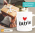 Kaffeetasse mit Namen und Herz personalisierbares Motiv individuelles Geschenk Liebe beste Freundin SpecialMe®preview