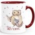 Kaffeetasse Only you singende Eule Owl Liebe Love Watercolor I love you Ich liebe dich MoonWorks® Geschenk-Tasse Innenfarbepreview
