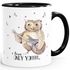 Kaffeetasse Only you singende Eule Owl Liebe Love Watercolor I love you Ich liebe dich MoonWorks® Geschenk-Tasse Innenfarbepreview