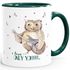 Kaffeetasse Only you singende Eule Owl Liebe Love Watercolor I love you Ich liebe dich MoonWorks® Geschenk-Tasse Innenfarbepreview