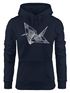 Kapuzen-Pullover Damen Origami Kranich Crane Vogel Bird Ornamente Boho Triangle Polygon Paisley  Hoodie Moonworks®preview