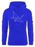 Kapuzenpullover Damen Origami Kranich Crane Vogel Bird  Hoodie Moonworks®preview