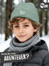 Kinder Beanie Jungen - Dinosaurier T Rex - Aufdruck Print Strickmütze mit bedrucktem Patch Wintermütze MoonWorks®preview