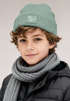 Kinder Beanie Jungen - Dinosaurier T Rex - Aufdruck Print Strickmütze mit bedrucktem Patch Wintermütze MoonWorks®preview