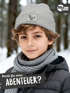 Kinder Beanie Jungen - Dinosaurier T Rex - Aufdruck Print Strickmütze mit bedrucktem Patch Wintermütze MoonWorks®preview