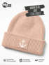 Kinder Beanie Mädchen Patch Anker Aufdruck Print Maritim Strickmütze Wintermütze Bedruckt Moonworks®preview