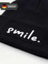 Kinder Beanie Mädchen Patch Smile Aufdruck Spruch Print Strickmütze Wintermütze MoonWorks®preview