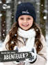 Kinder Beanie Mädchen Patch Smile Aufdruck Spruch Print Strickmütze Wintermütze MoonWorks®preview