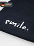 Kinder Beanie Mädchen Patch Smile Aufdruck Spruch Print Strickmütze Wintermütze MoonWorks®preview