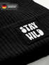 Kinder Beanie Mädchen Patch Stay Wild Aufdruck Spruch Print Strickmütze Wintermütze Moonworks®preview