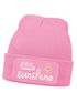 Kinder Beanie Mädchen Schriftzug Little Sunshine Patch Aufdruck Print Wintermütze Strickmütze SpecialMe®preview