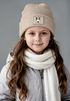 Kinder Beanie Mädchen Weihnachtsmotiv Rentier Aufdruck Print Strickmütze Wintermütze Moonworks®preview