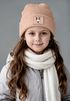 Kinder Beanie Mädchen Weihnachtsmotiv Rentier Aufdruck Print Strickmütze Wintermütze Moonworks®preview