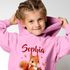 Kinder Hoodie Eichhörnchen personalisiert Kapuzenpullover mit Namen und Tiermotiv Geschenkidee Mädchen SpecialMe®preview