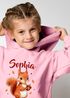 Kinder Hoodie Eichhörnchen personalisiert Kapuzenpullover mit Namen und Tiermotiv Geschenkidee Mädchen SpecialMe®preview