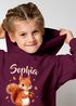 Kinder Hoodie Eichhörnchen personalisiert Kapuzenpullover mit Namen und Tiermotiv Geschenkidee Mädchen SpecialMe®preview