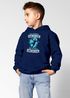 Kinder Hoodie Jungen Handball Sport Hobby Spruch Zur Schule gezwungen Geschenk Handballspieler Moonworks®preview